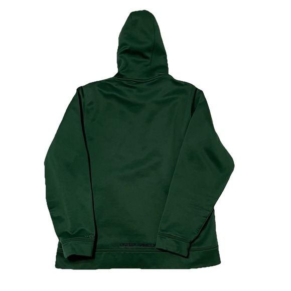 Under Armour Storm Hoodie Men's Medium UA Cold Gear Fleece Sweatshirt Green - Picture 6 of 8